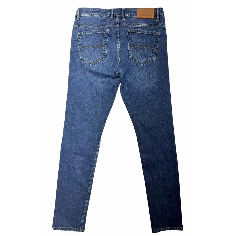 International Laundry Johnny Jeans Mens 32x31 Blue Denim Straight Leg Distressed